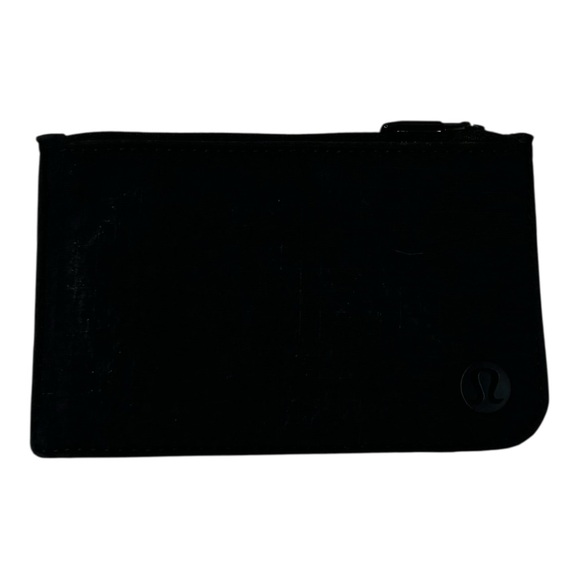 LULULEMON ATHLETICA Card holder/case Zipper coin Black Logo Minimalist wallet - Picture 4 of 7